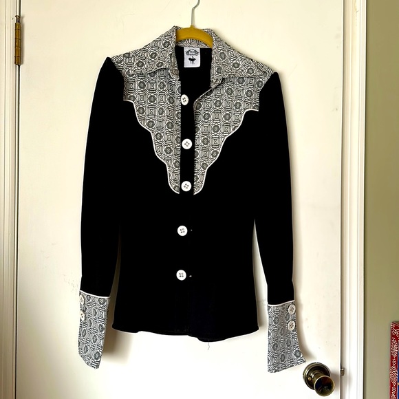 Nuvula black contrast fabric shirt blouse - Picture 1 of 14